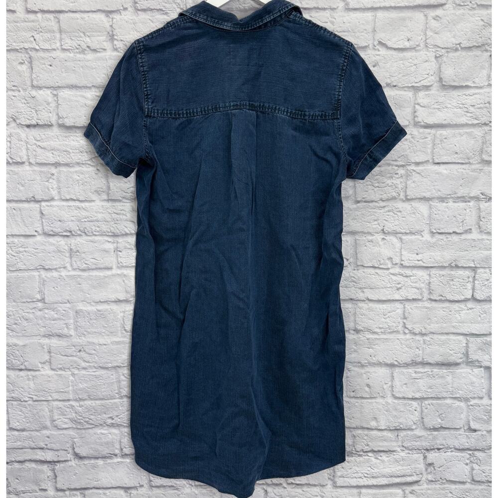 Rails Womens Dark Denim Dress Valerie Shirt Style Size M Short Sleeve Collared - Picture 9 of 9